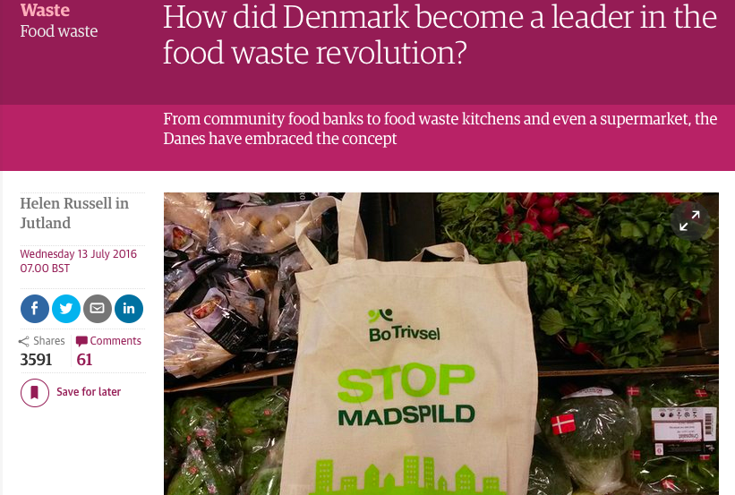 How did Denmark become a leader in the food waste revolution?