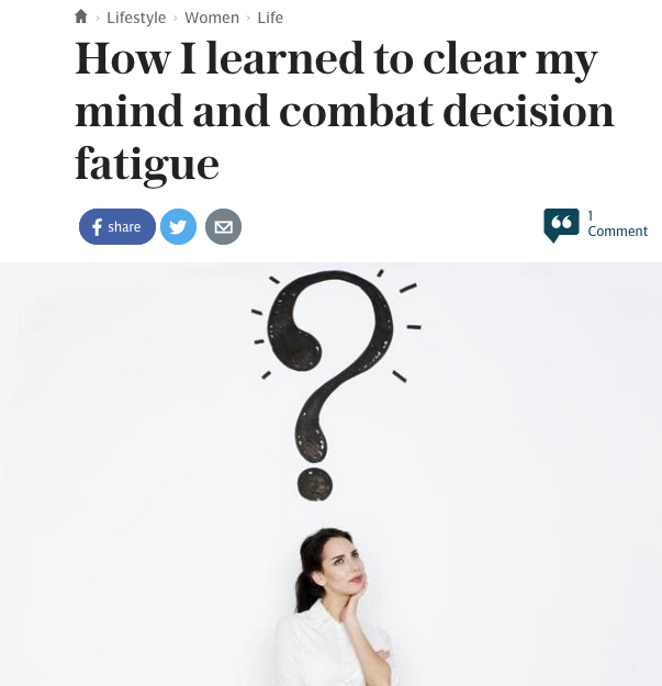 How I learned to clear my mind and combat decision fatigue - Helen Russell author of Leap Year in The Telegraph