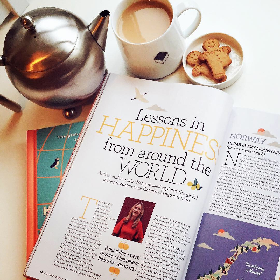 Lessons in happiness from around the world by Helen Russell in Good Housekeeping UK January 2019 issue