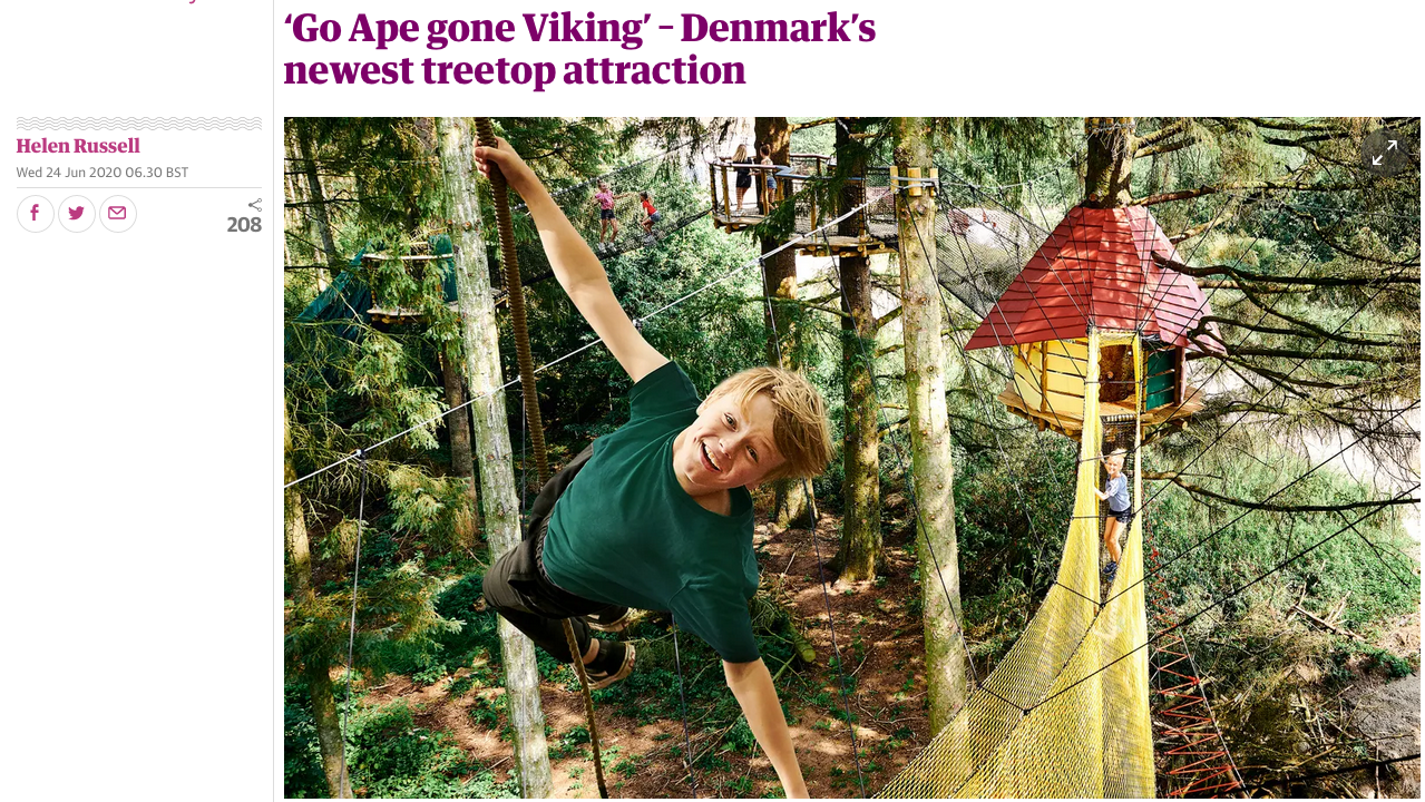 ‘Go Ape gone Viking’ – Denmark’s newest treetop attraction by Helen Russell in the Guardian